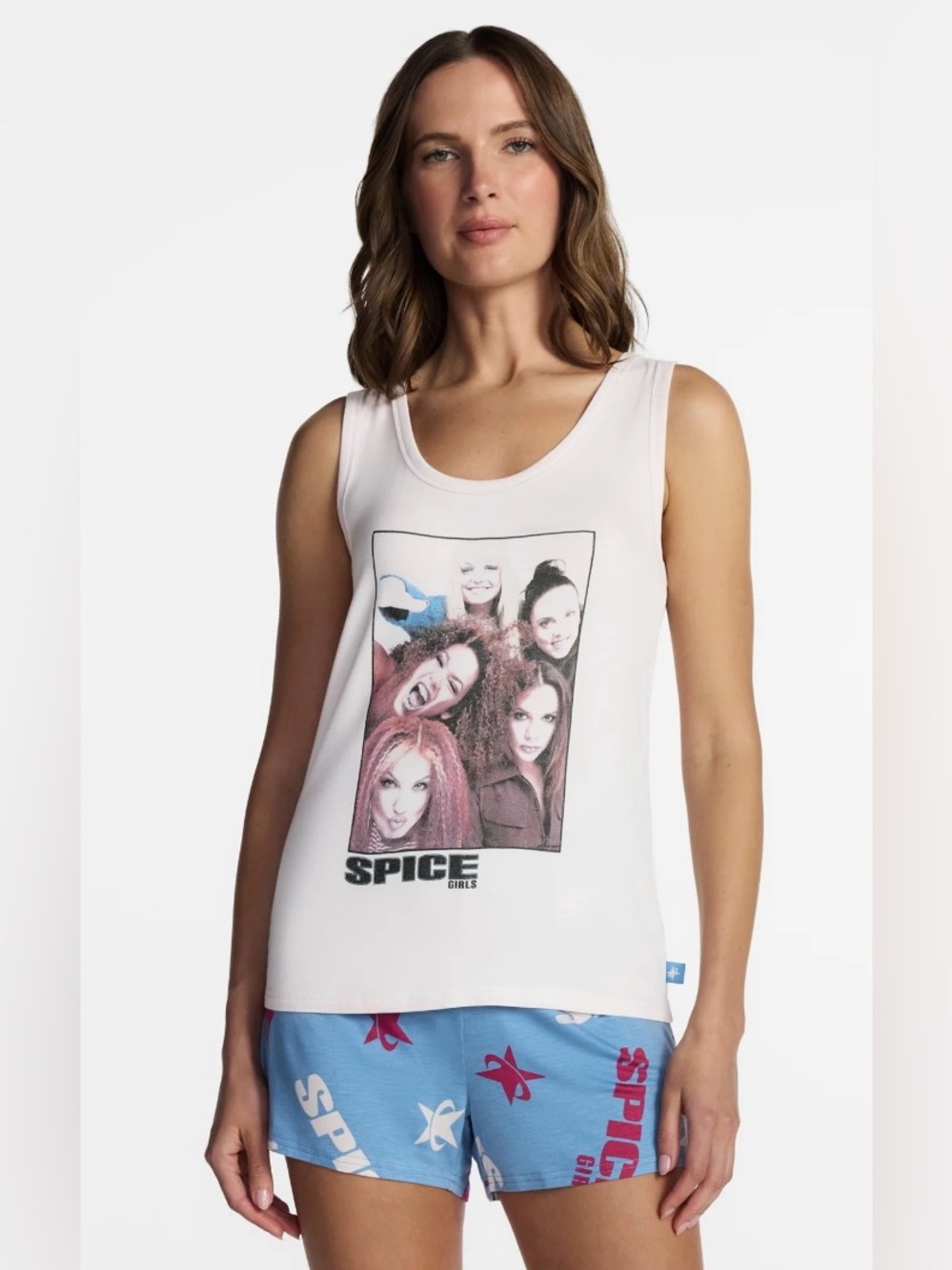 Spice Girls Womens Large Pajama Set Tank Top Shorts Pink Blue Official Merch NWT
